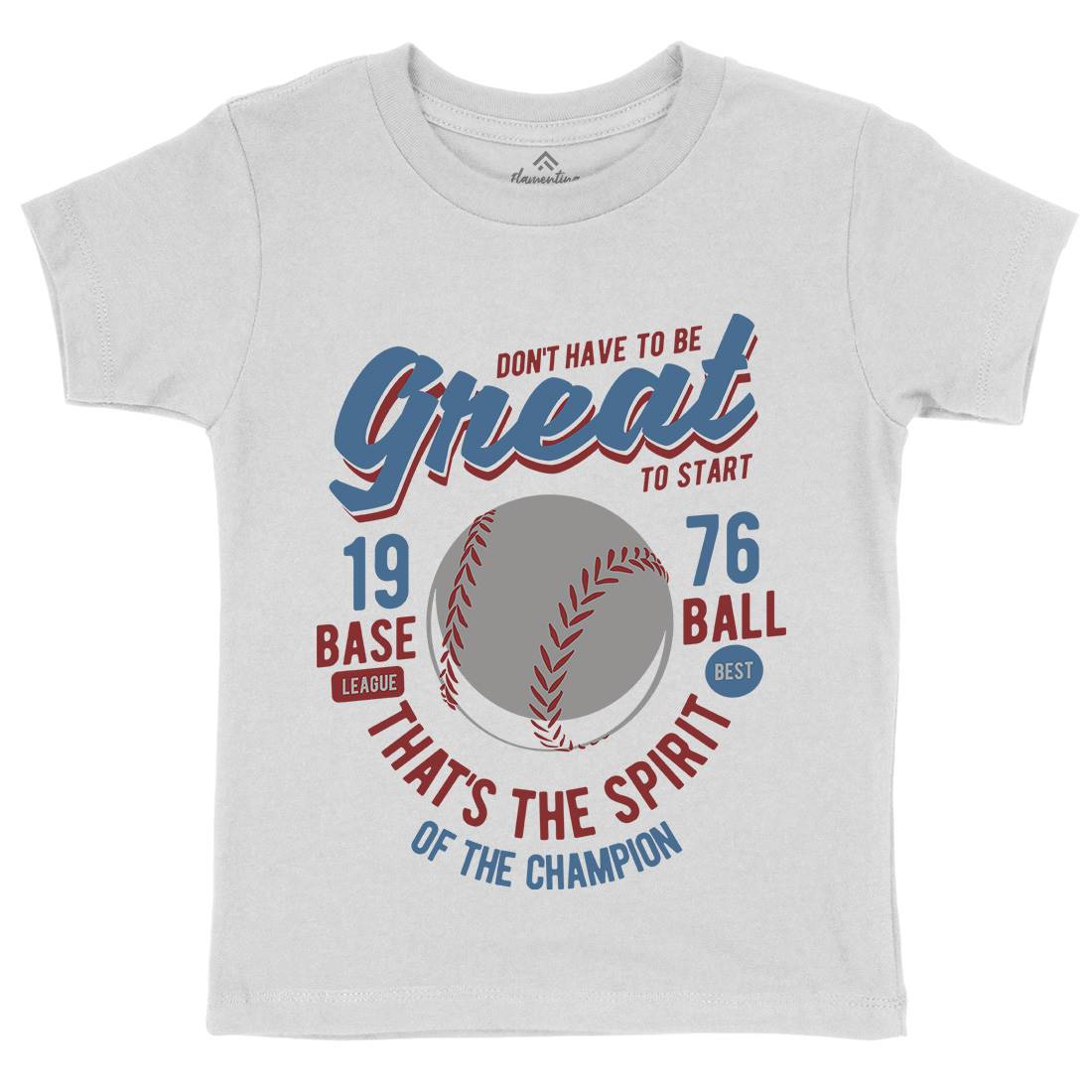 Great Baseball Kids Crew Neck T-Shirt Sport B219