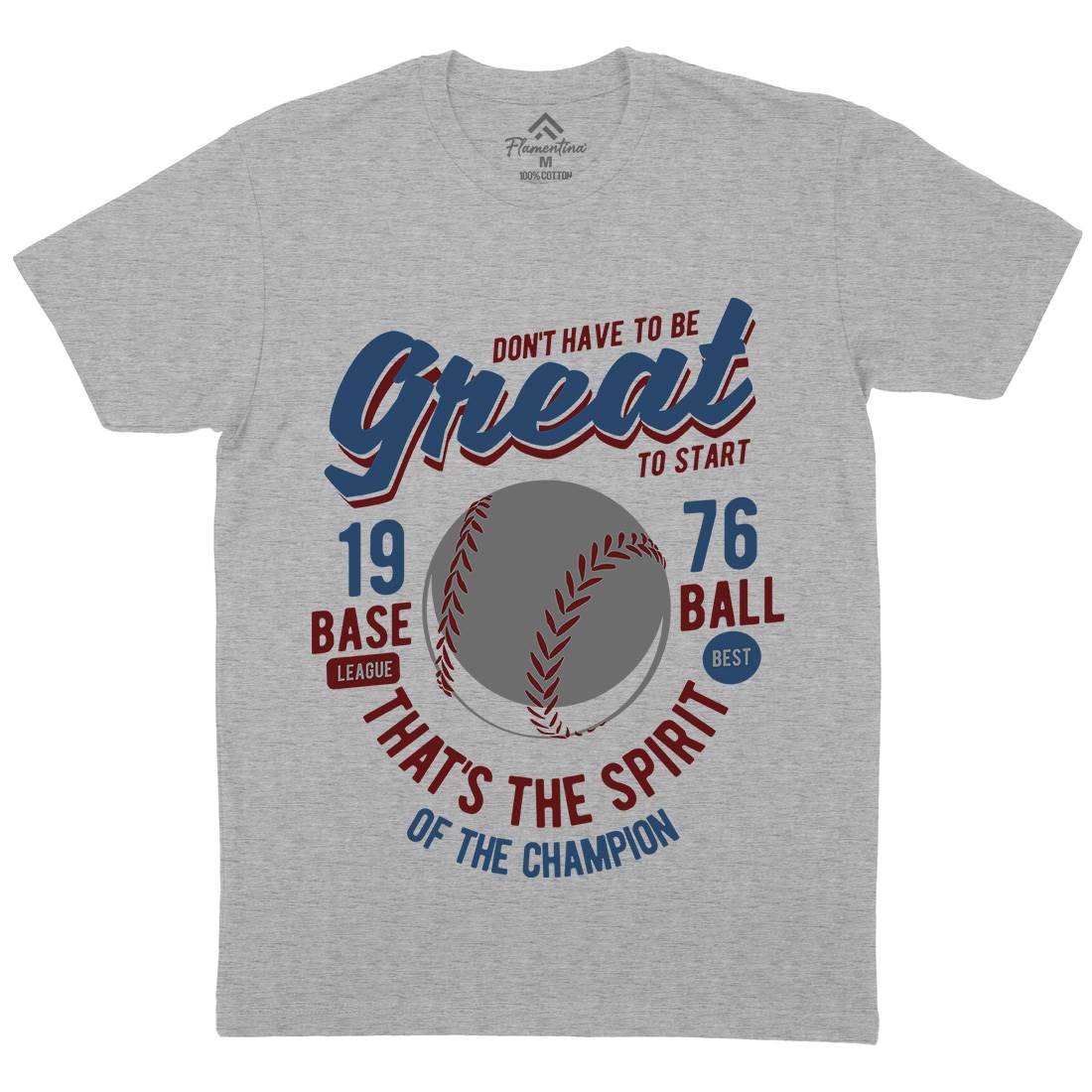 Great Baseball Mens Organic Crew Neck T-Shirt Sport B219