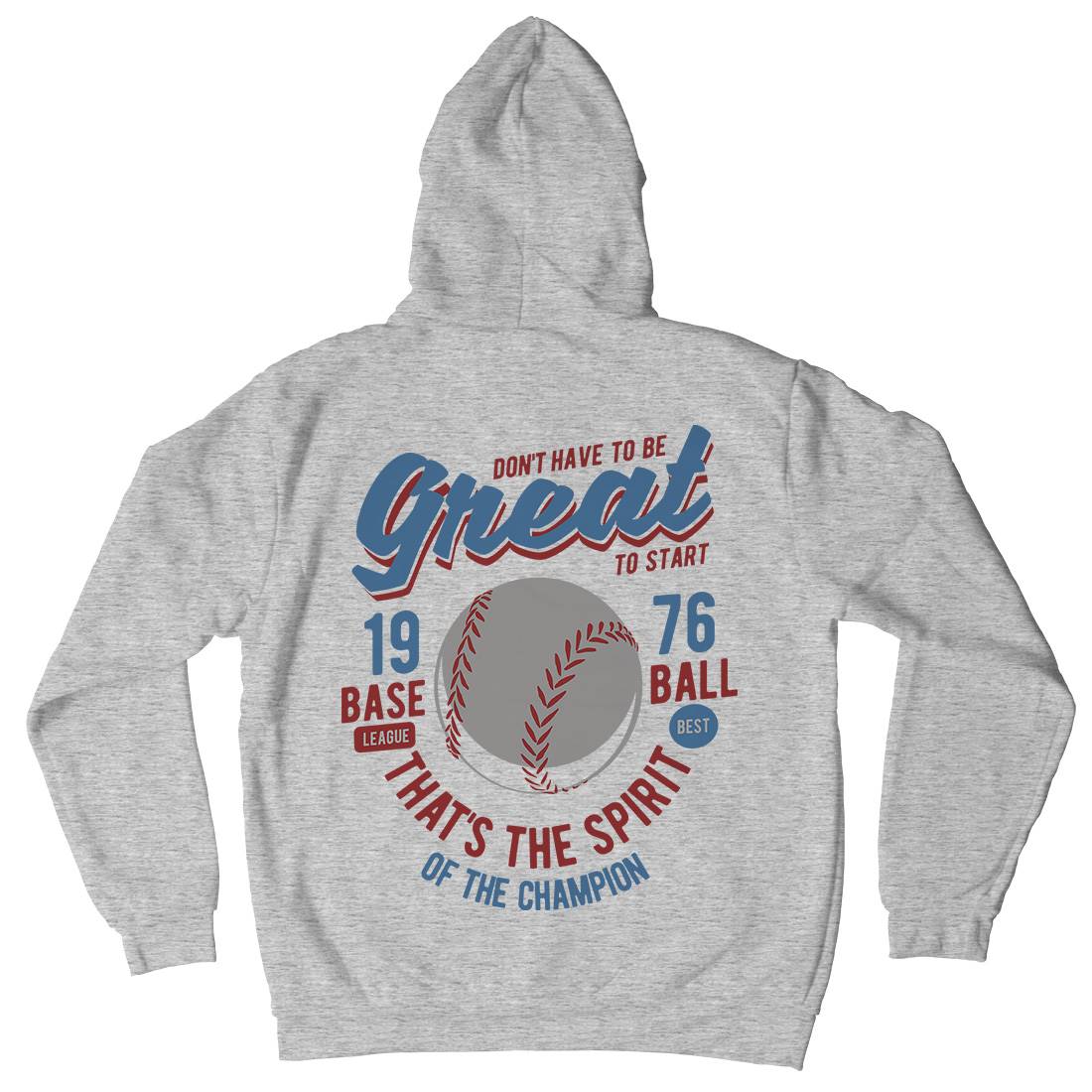 Great Baseball Mens Hoodie With Pocket Sport B219