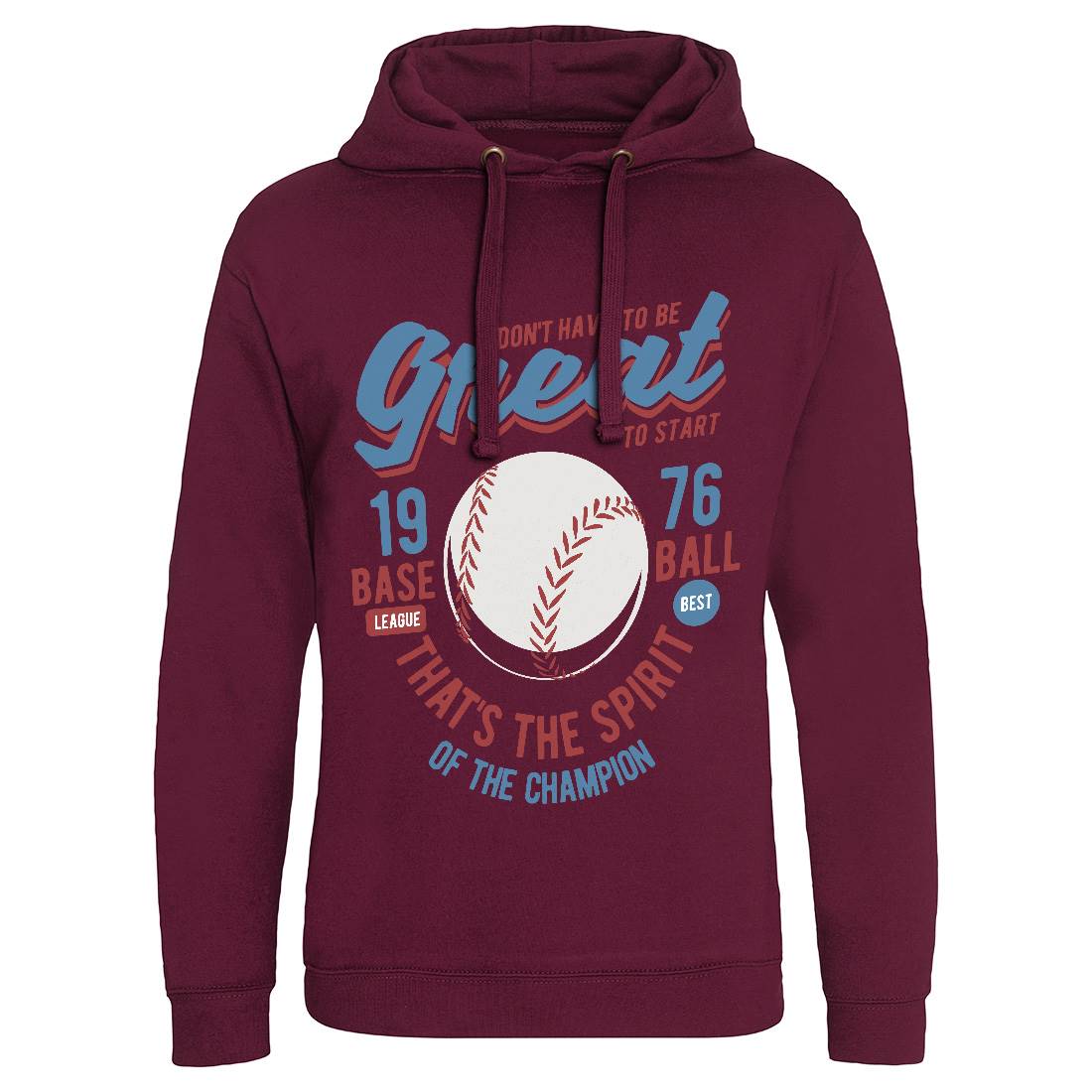 Great Baseball Mens Hoodie Without Pocket Sport B219