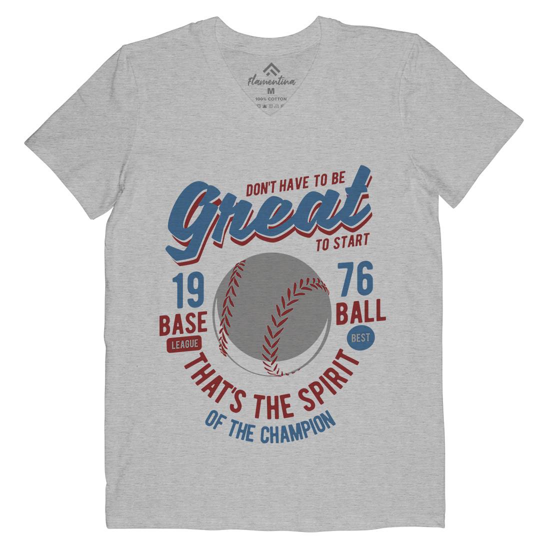 Great Baseball Mens Organic V-Neck T-Shirt Sport B219