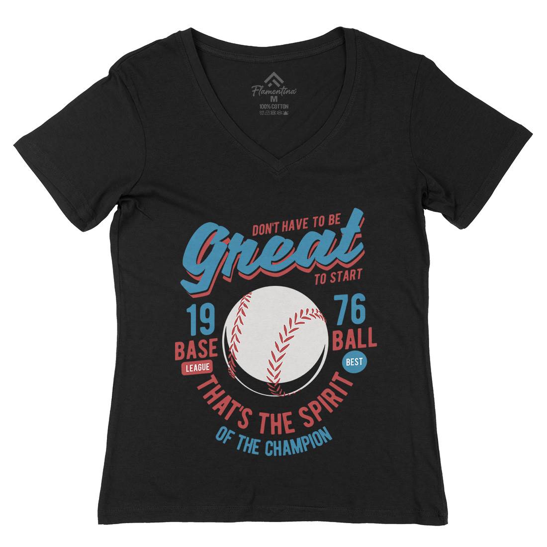 Great Baseball Womens Organic V-Neck T-Shirt Sport B219