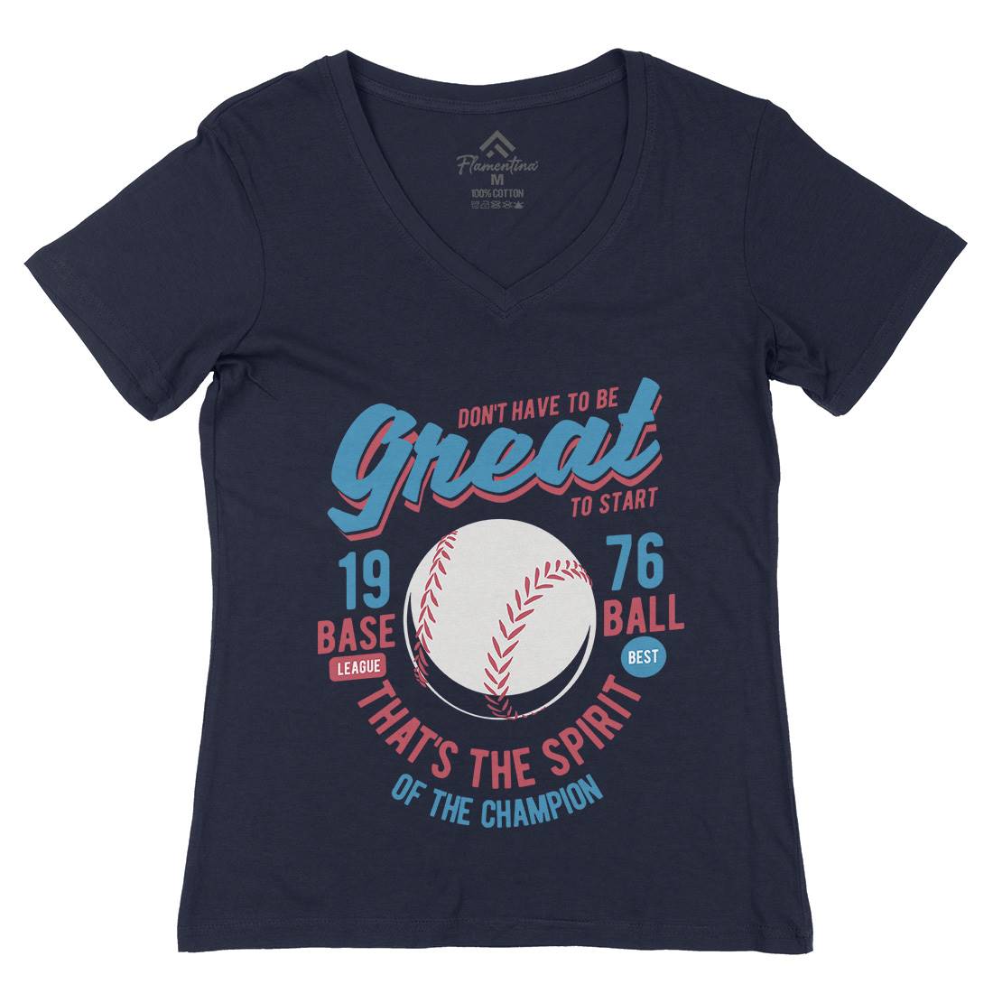 Great Baseball Womens Organic V-Neck T-Shirt Sport B219