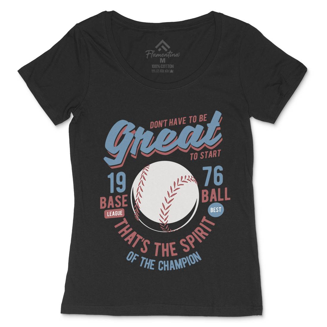 Great Baseball Womens Scoop Neck T-Shirt Sport B219