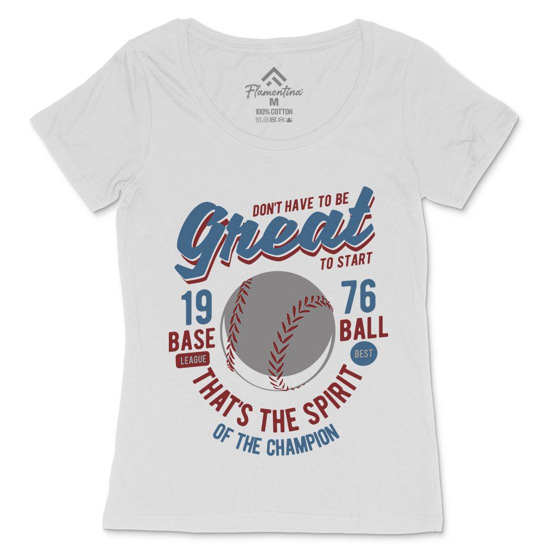 Great Baseball Womens Scoop Neck T-Shirt Sport B219