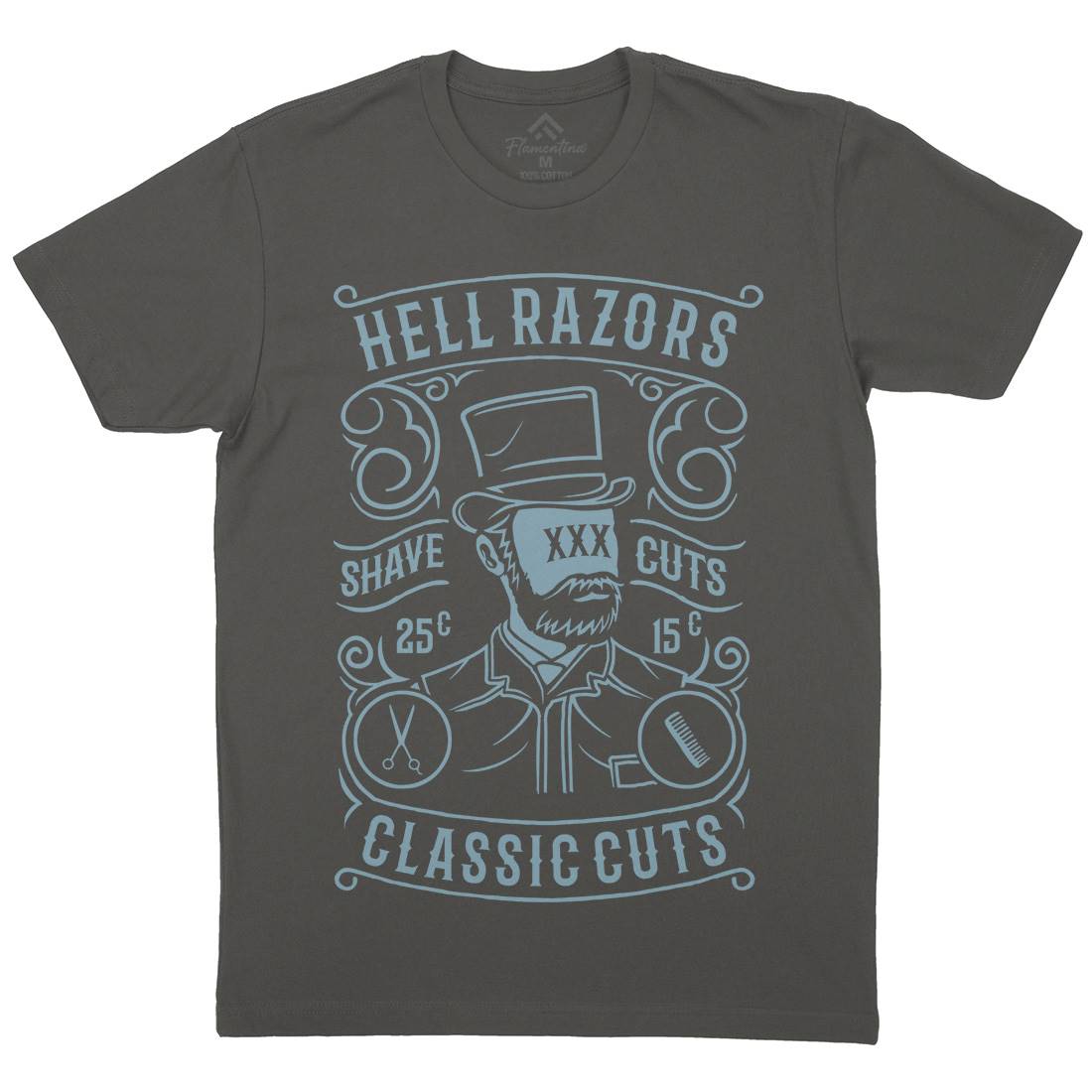 Hell Razors Mens Organic Crew Neck T-Shirt Barber B220