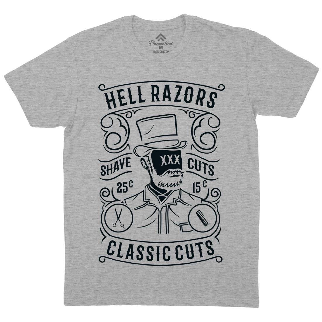 Hell Razors Mens Crew Neck T-Shirt Barber B220