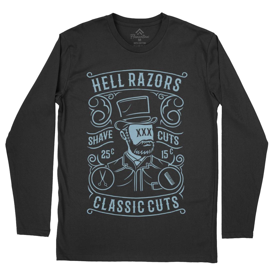 Hell Razors Mens Long Sleeve T-Shirt Barber B220