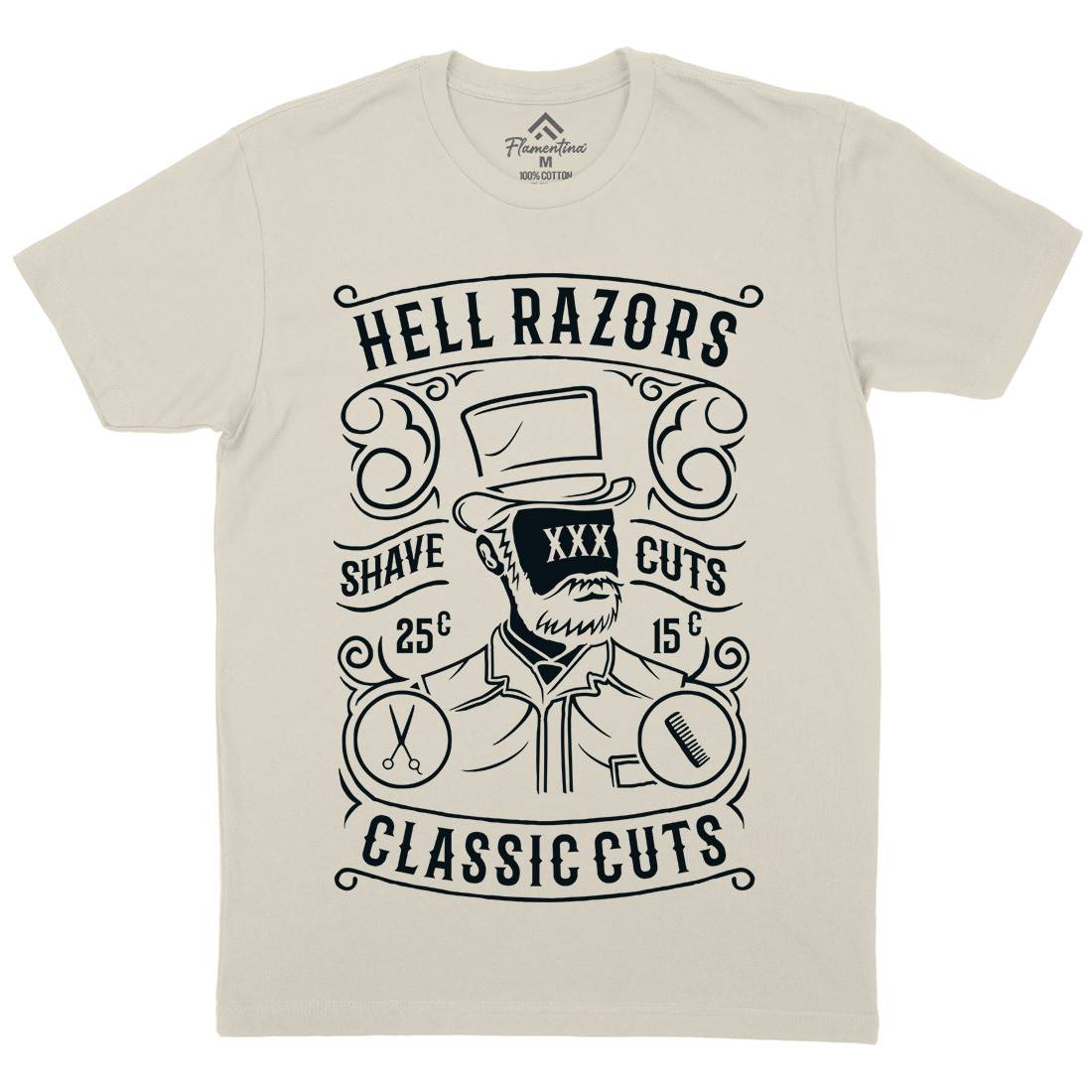 Hell Razors Mens Organic Crew Neck T-Shirt Barber B220