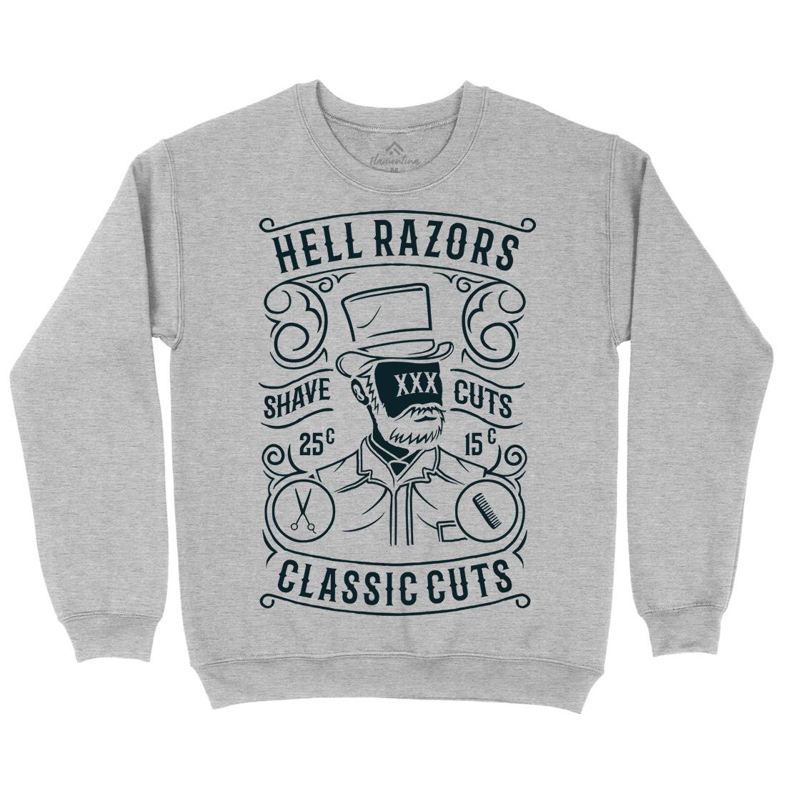 Hell Razors Mens Crew Neck Sweatshirt Barber B220