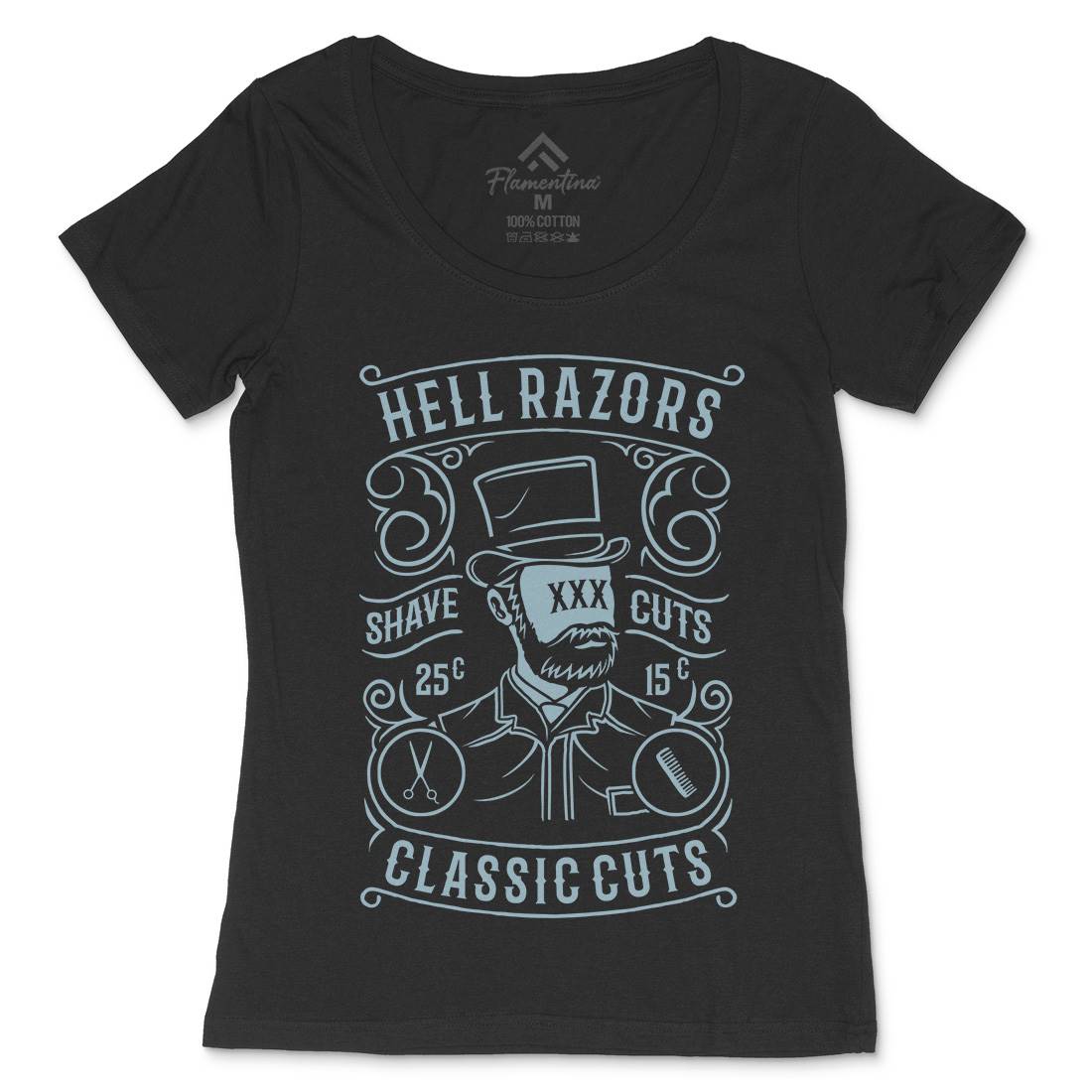 Hell Razors Womens Scoop Neck T-Shirt Barber B220