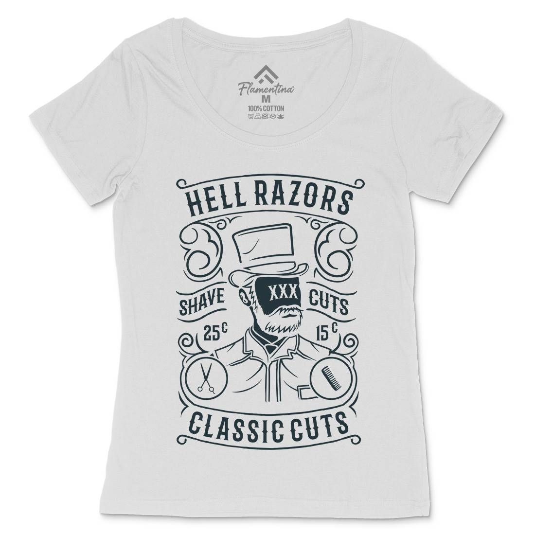 Hell Razors Womens Scoop Neck T-Shirt Barber B220