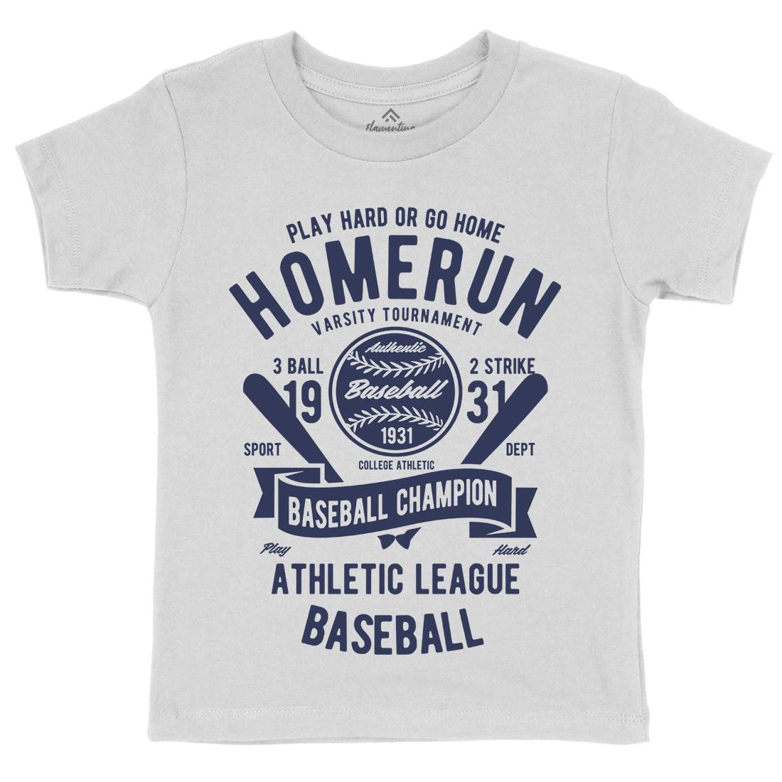Homerun Baseball Kids Crew Neck T-Shirt Sport B221