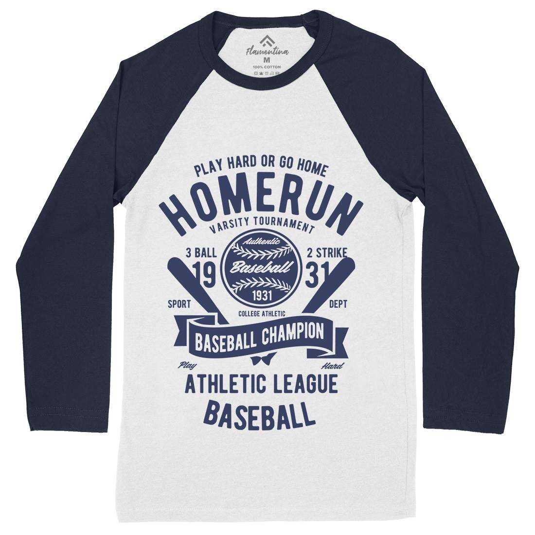 Homerun Baseball Mens Long Sleeve Baseball T-Shirt Sport B221