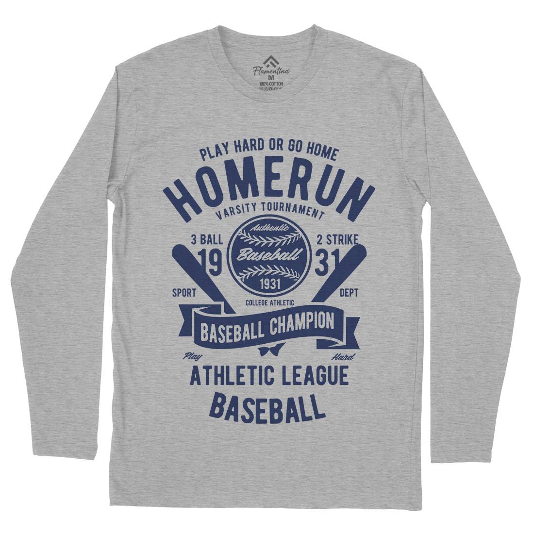 Homerun Baseball Mens Long Sleeve T-Shirt Sport B221