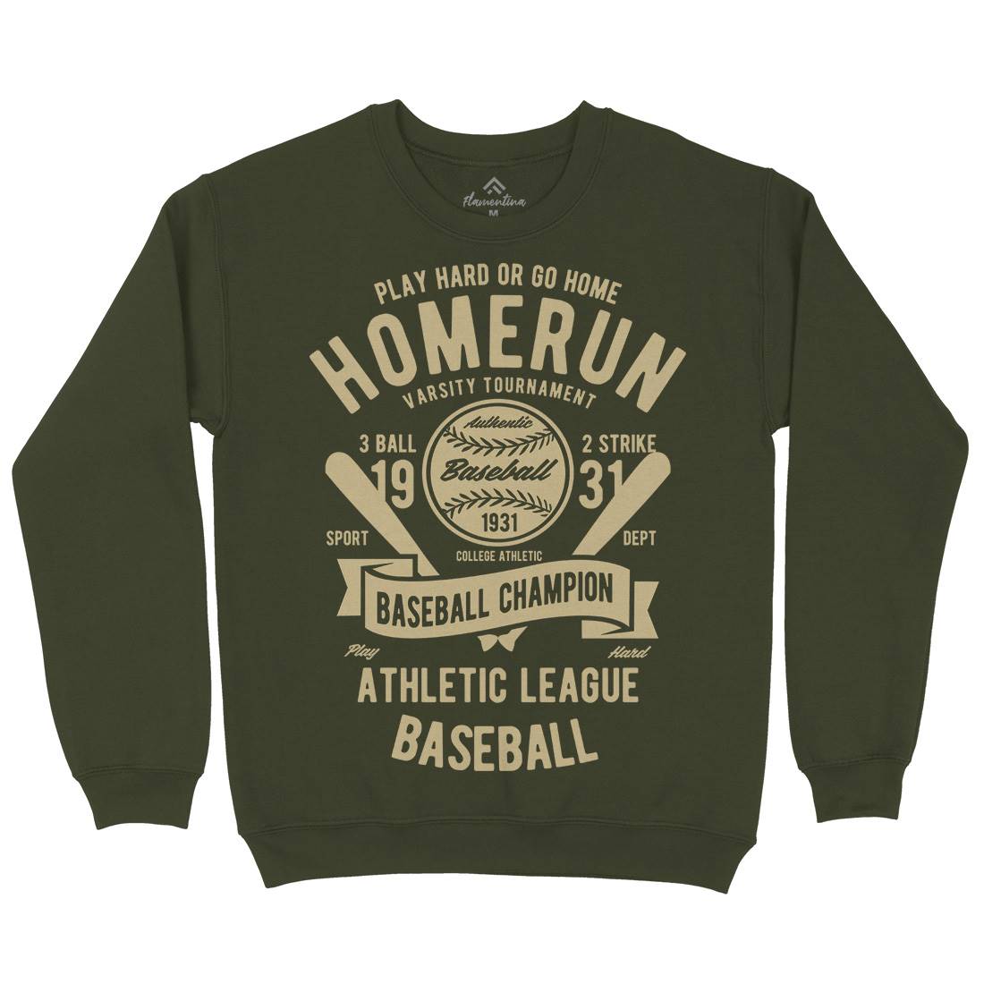 Homerun Baseball Mens Crew Neck Sweatshirt Sport B221