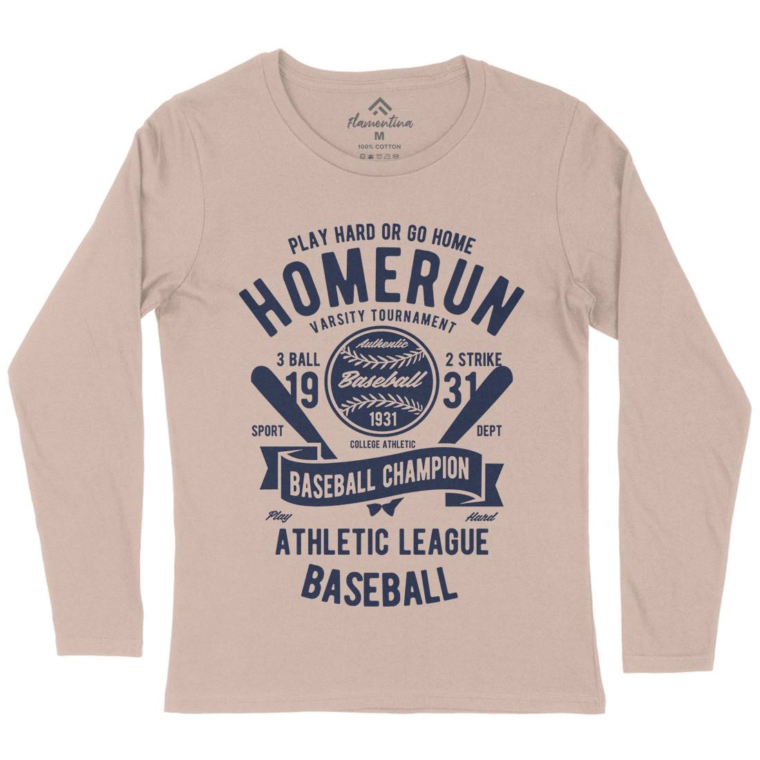 Homerun Baseball Womens Long Sleeve T-Shirt Sport B221
