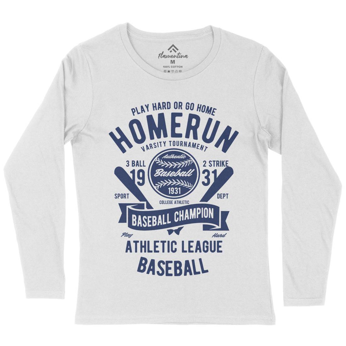 Homerun Baseball Womens Long Sleeve T-Shirt Sport B221