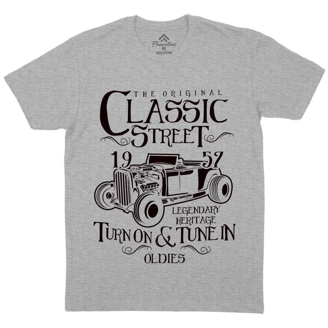 Hot Rod Classic Mens Organic Crew Neck T-Shirt Cars B222