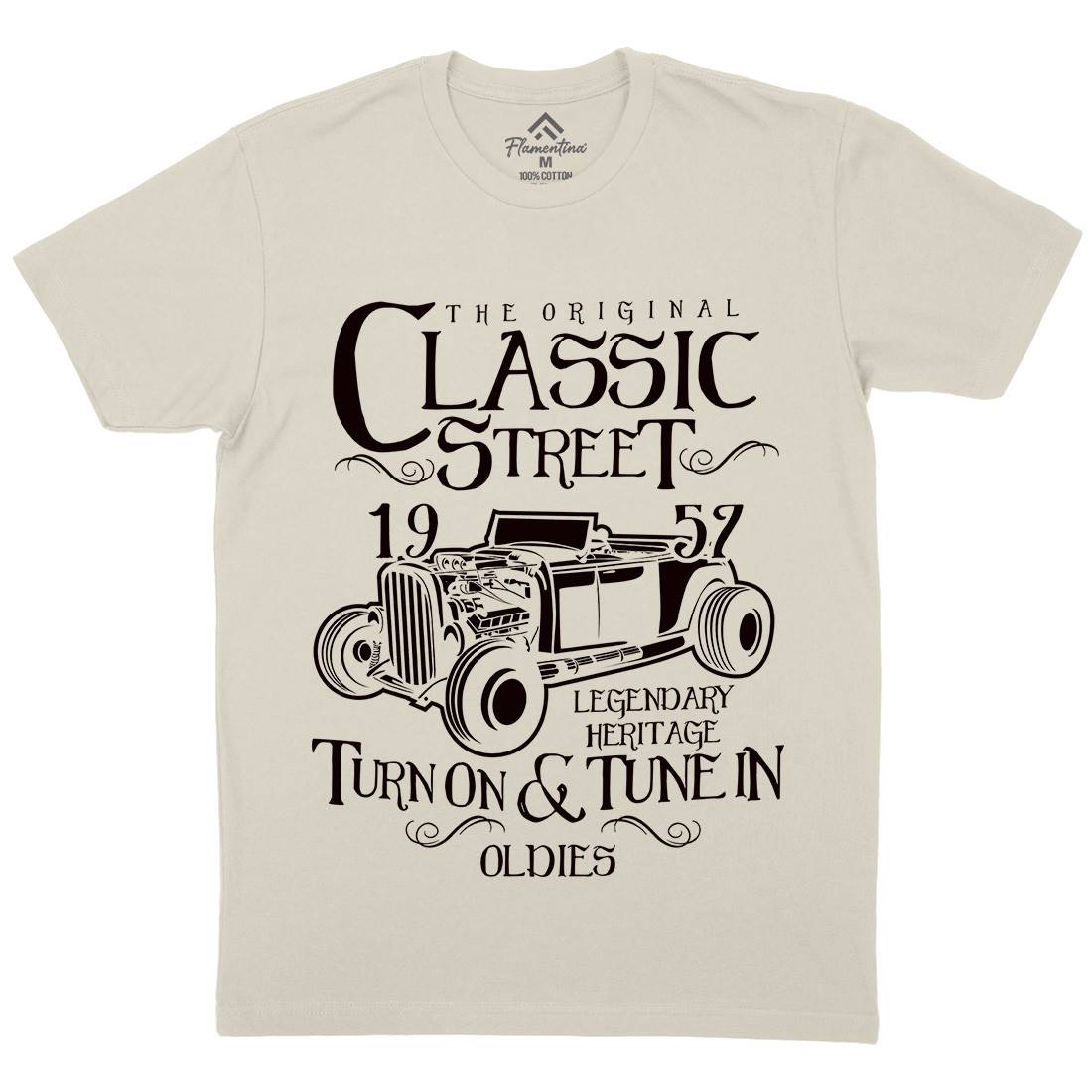 Hot Rod Classic Mens Organic Crew Neck T-Shirt Cars B222