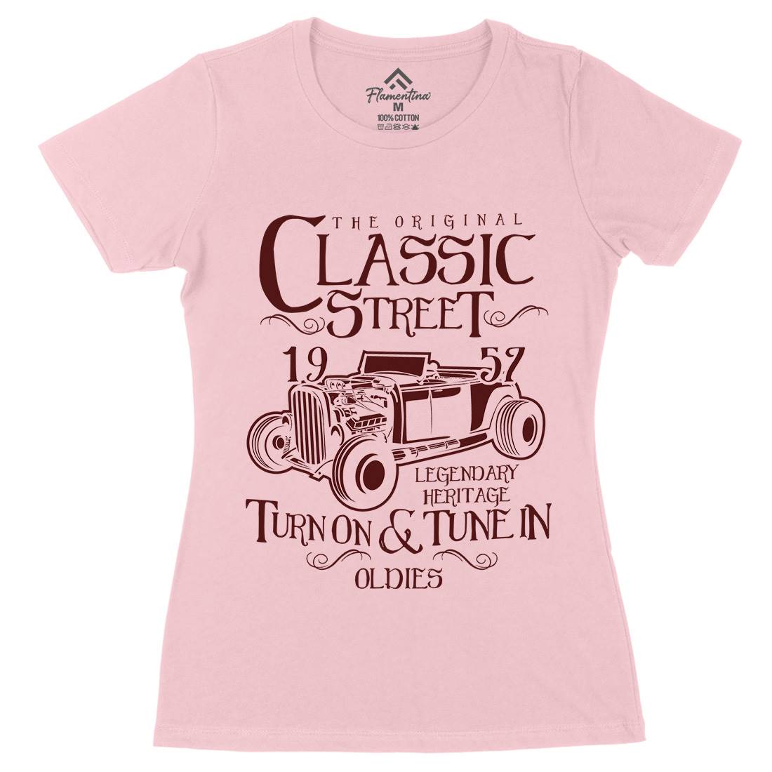 Hot Rod Classic Womens Organic Crew Neck T-Shirt Cars B222