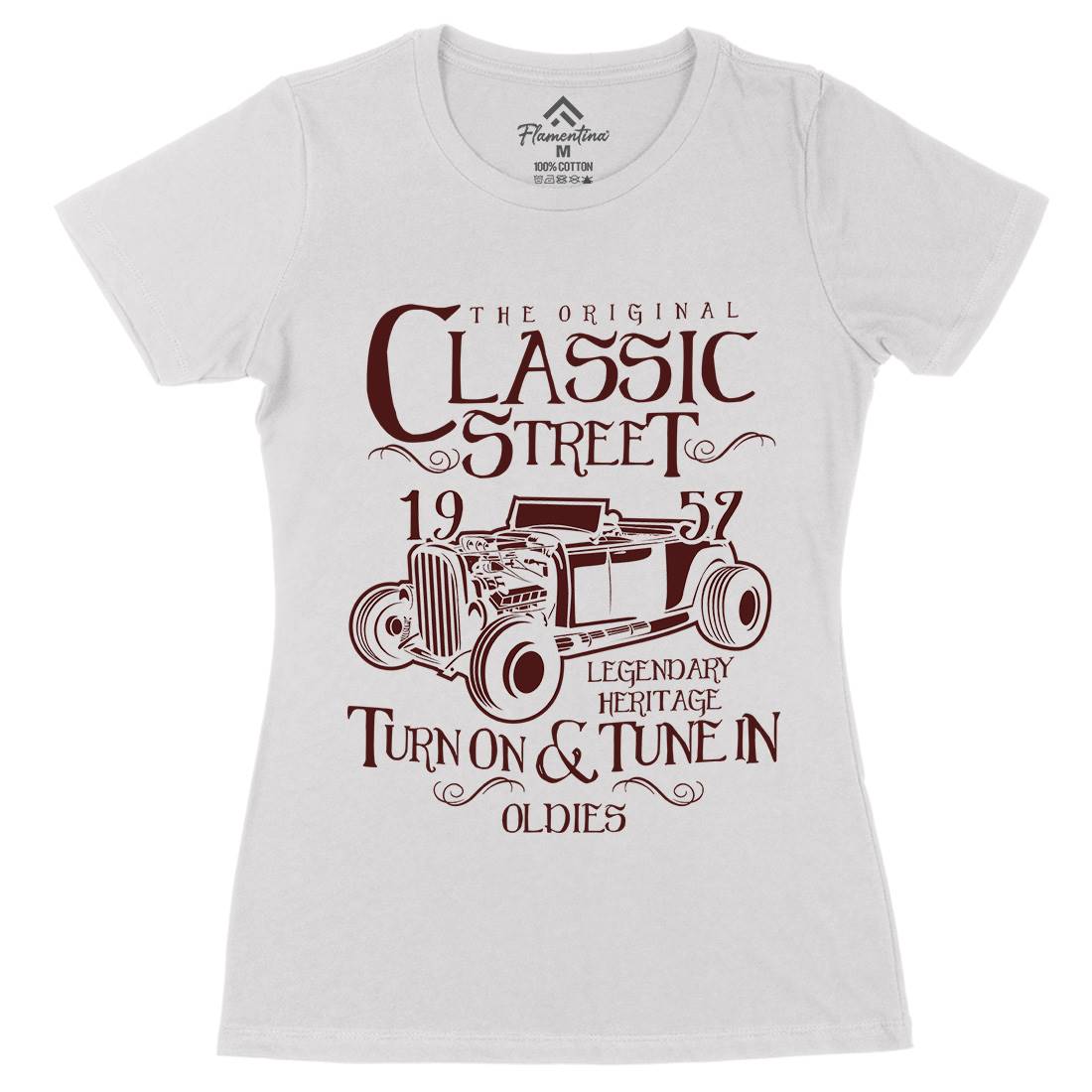 Hot Rod Classic Womens Organic Crew Neck T-Shirt Cars B222