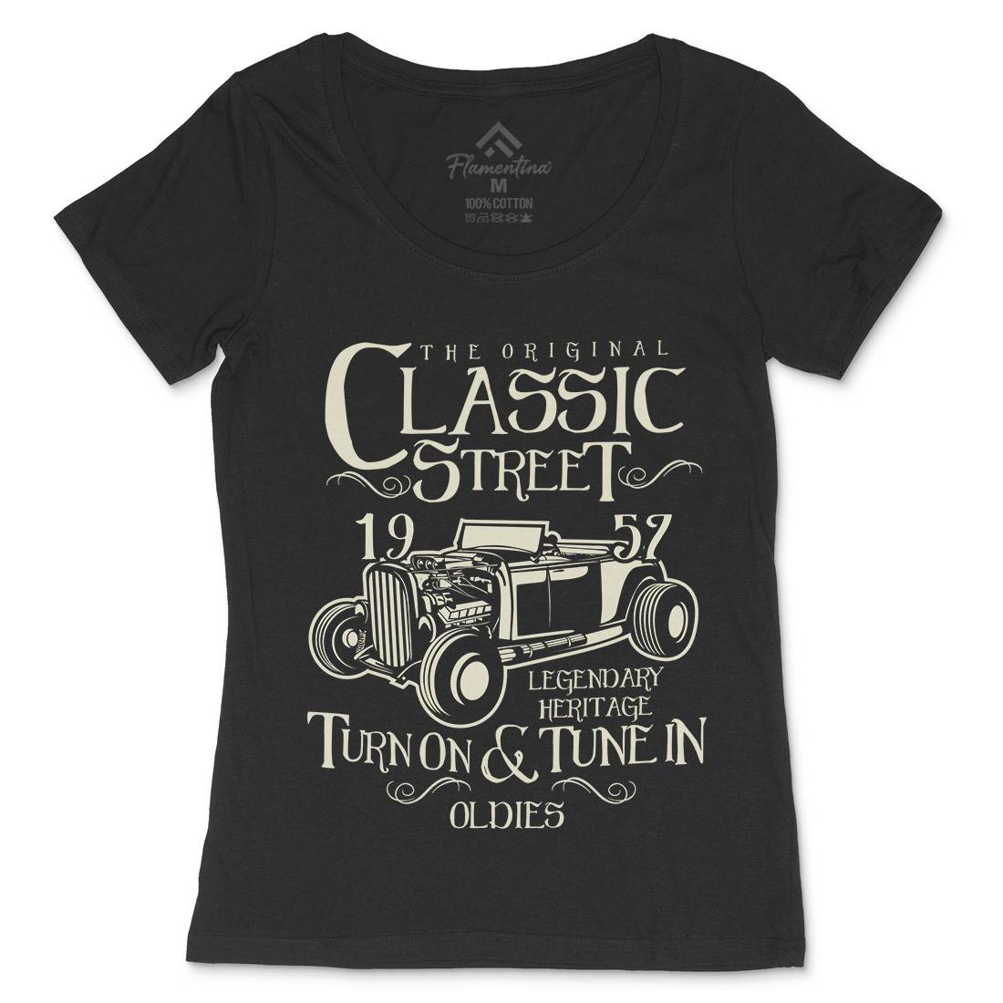 Hot Rod Classic Womens Scoop Neck T-Shirt Cars B222