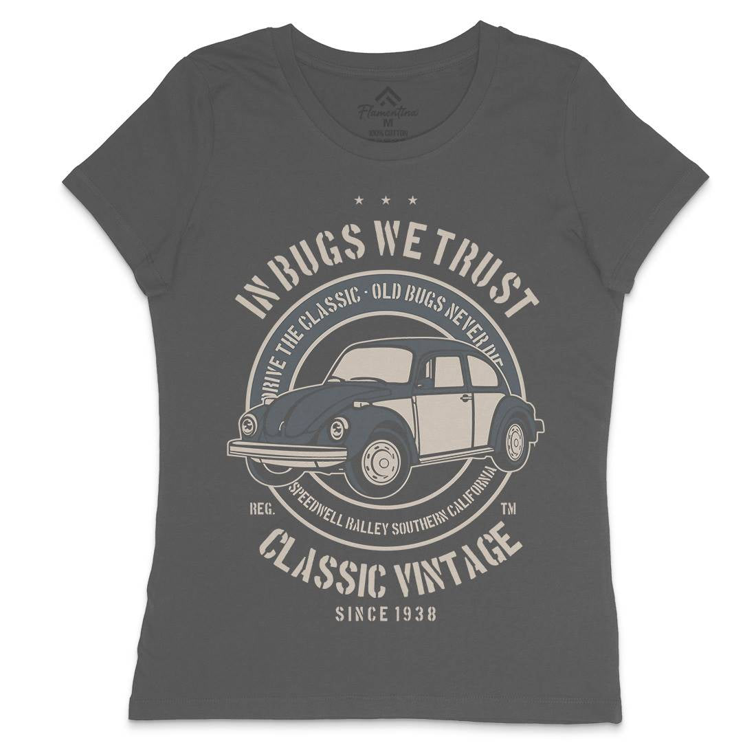 In Bugs We Trust Womens Crew Neck T-Shirt Cars B223