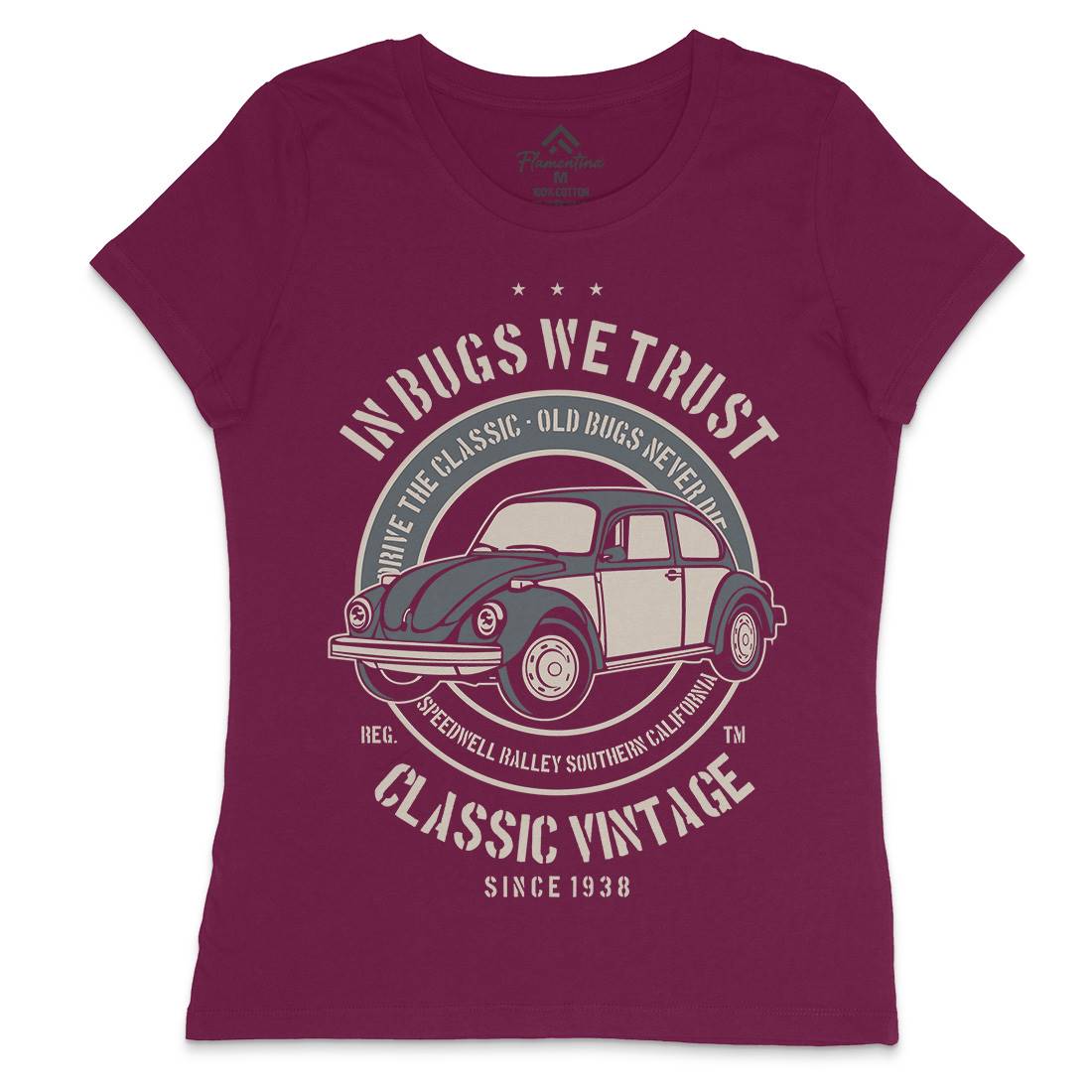 In Bugs We Trust Womens Crew Neck T-Shirt Cars B223