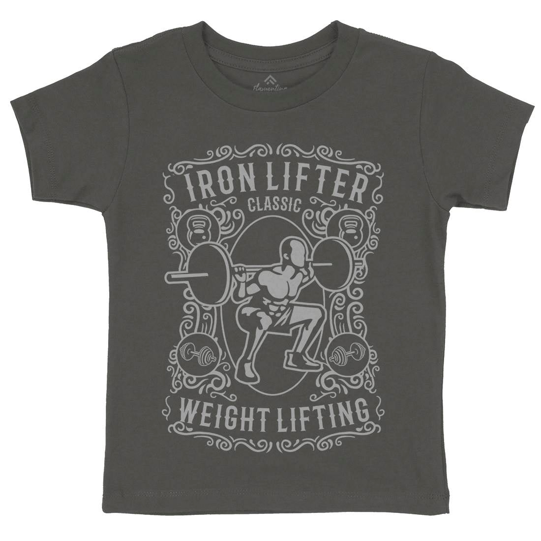 Iron Lifter Kids Organic Crew Neck T-Shirt Gym B224