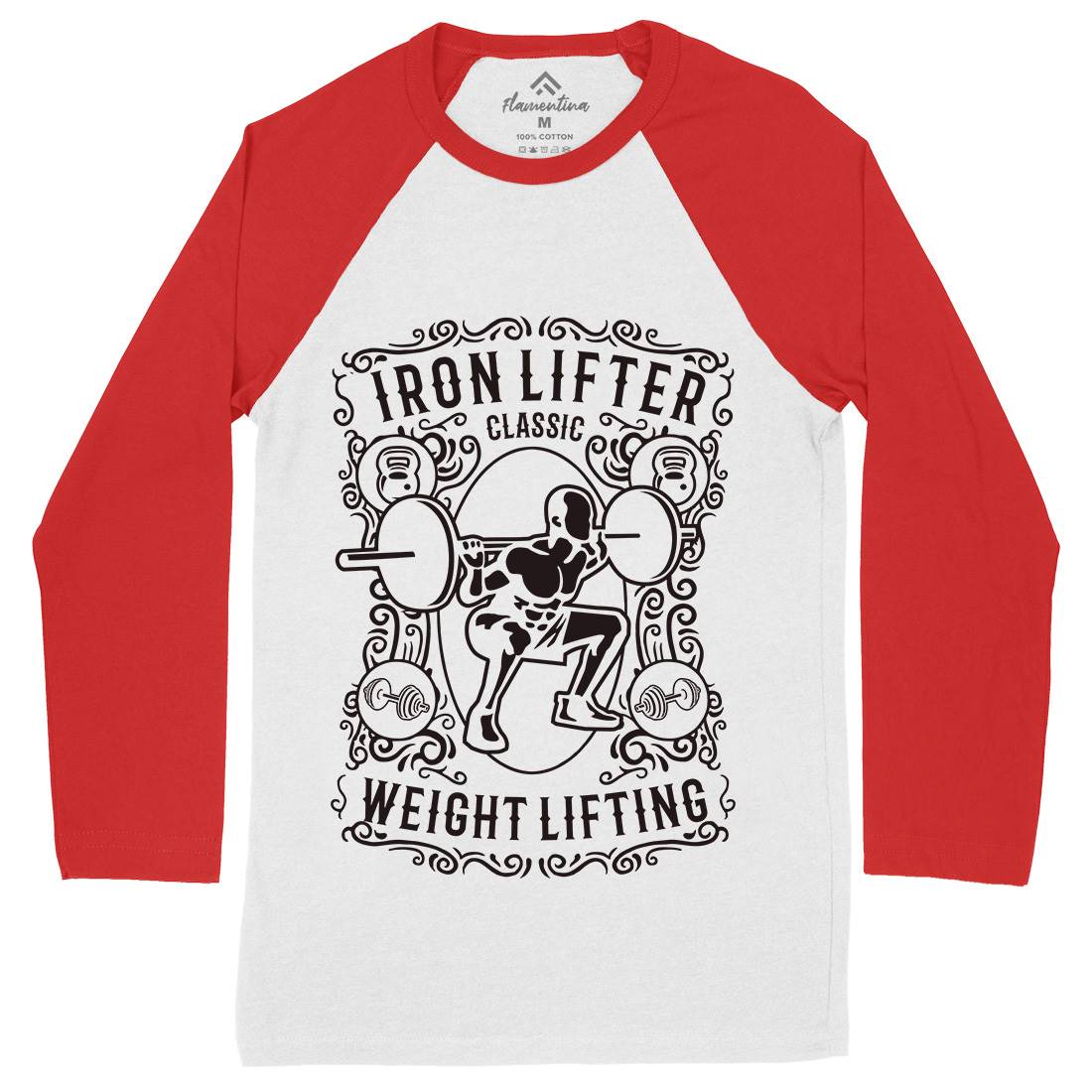 Iron Lifter Mens Long Sleeve Baseball T-Shirt Gym B224