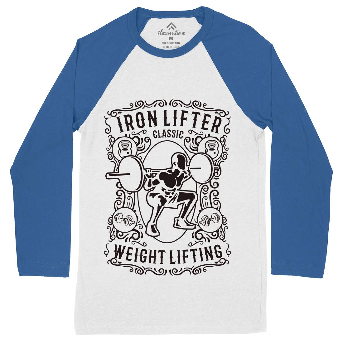 Iron Lifter Mens Long Sleeve Baseball T-Shirt Gym B224