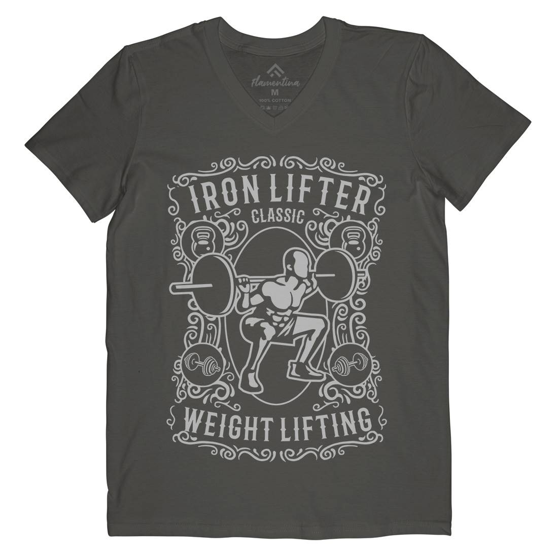 Iron Lifter Mens V-Neck T-Shirt Gym B224