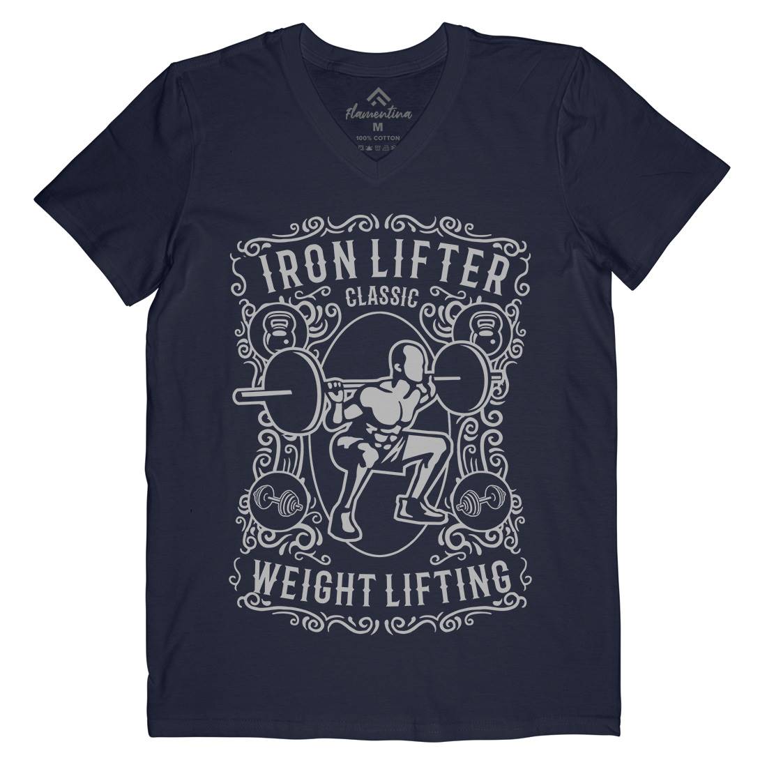 Iron Lifter Mens Organic V-Neck T-Shirt Gym B224