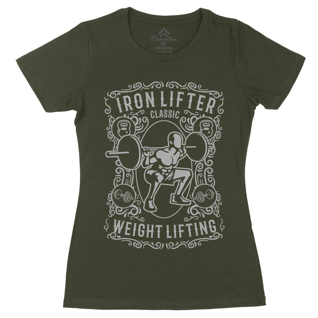 Iron Lifter Womens Organic Crew Neck T-Shirt Gym B224