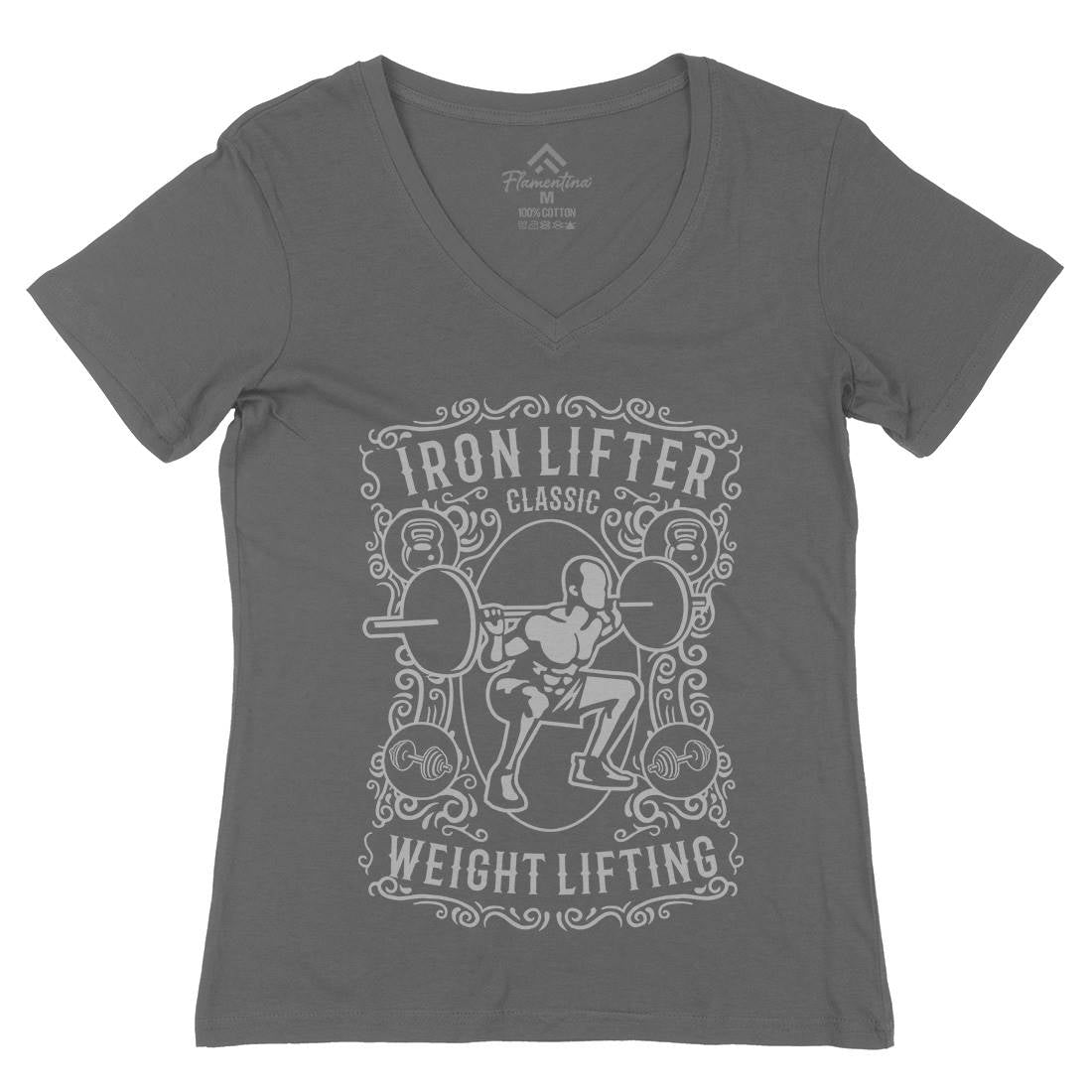 Iron Lifter Womens Organic V-Neck T-Shirt Gym B224