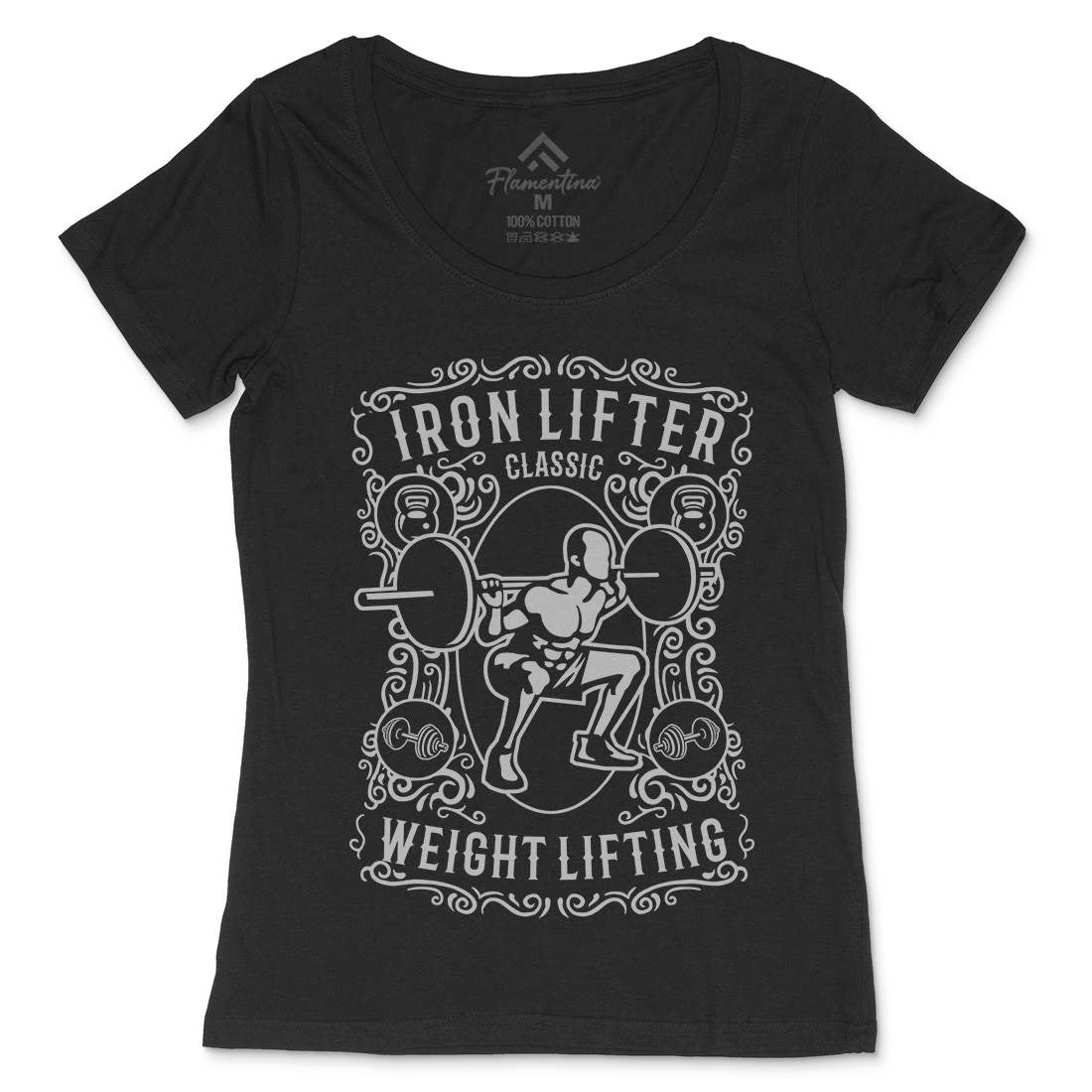 Iron Lifter Womens Scoop Neck T-Shirt Gym B224
