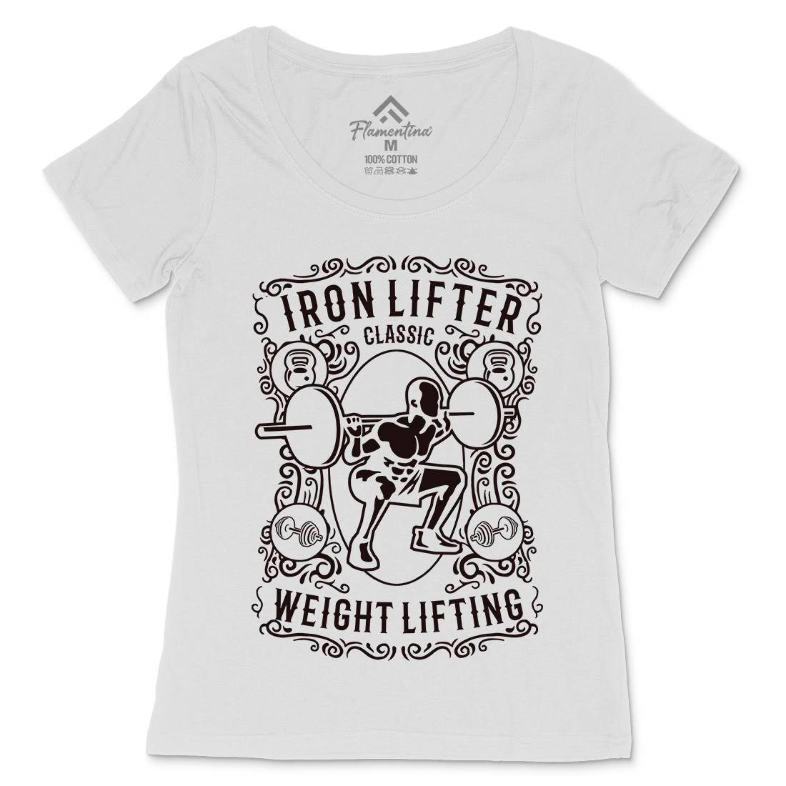 Iron Lifter Womens Scoop Neck T-Shirt Gym B224