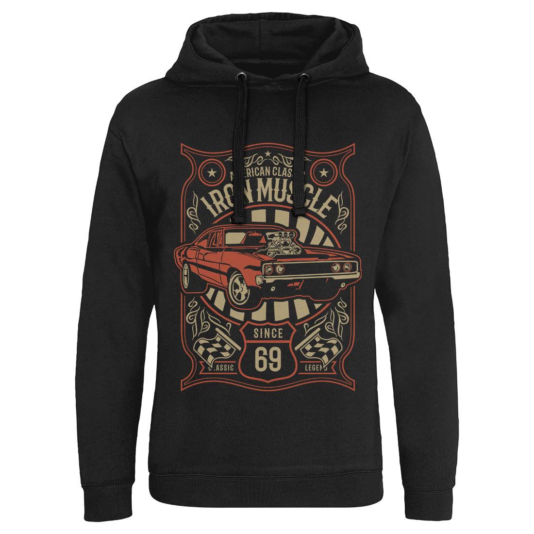 Iron Muscle Mens Hoodie Without Pocket Cars B225