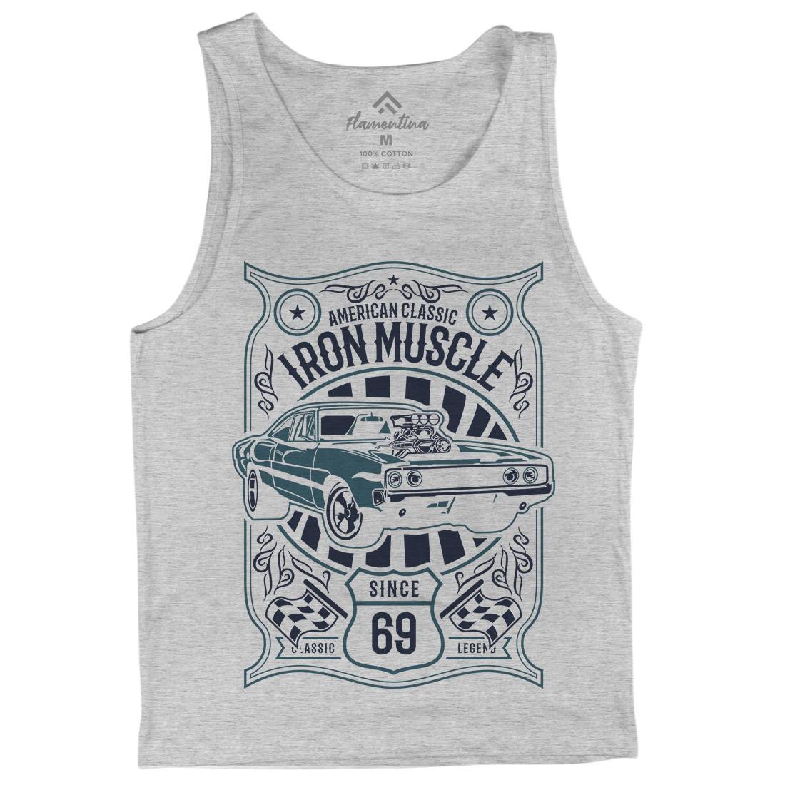 Iron Muscle Mens Tank Top Vest Cars B225