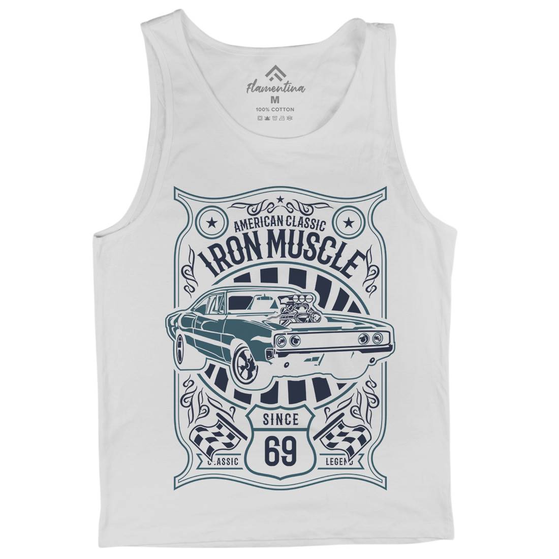 Iron Muscle Mens Tank Top Vest Cars B225