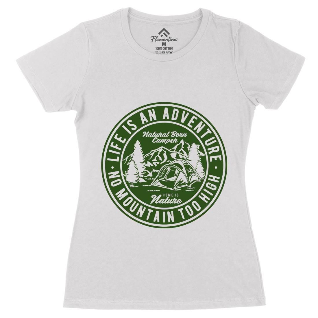Life Is An Adventure Womens Organic Crew Neck T-Shirt Nature B226