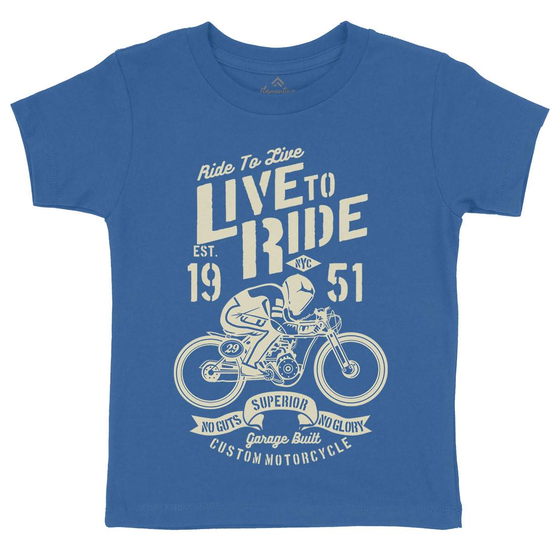 Live To Ride Kids Crew Neck T-Shirt Motorcycles B227