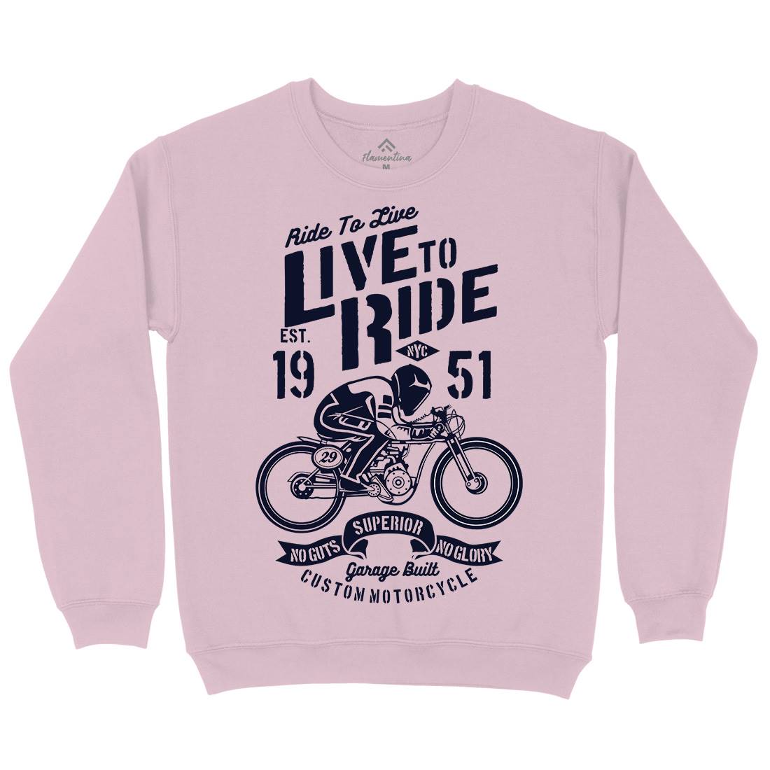 Live To Ride Kids Crew Neck Sweatshirt Motorcycles B227