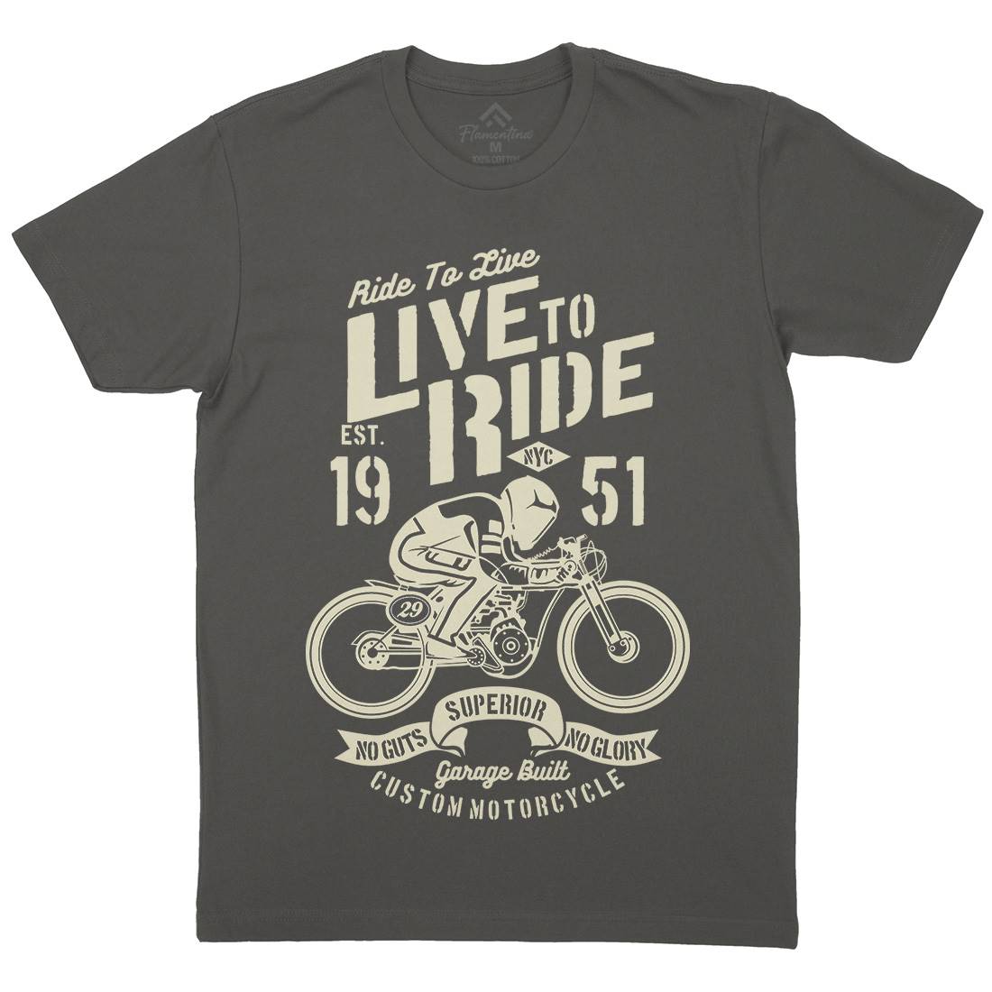 Live To Ride Mens Crew Neck T-Shirt Motorcycles B227