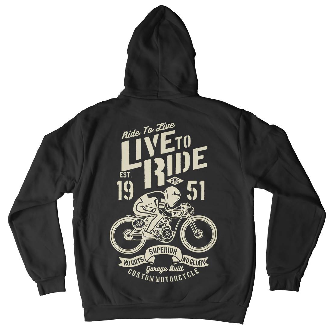 Live To Ride Kids Crew Neck Hoodie Motorcycles B227
