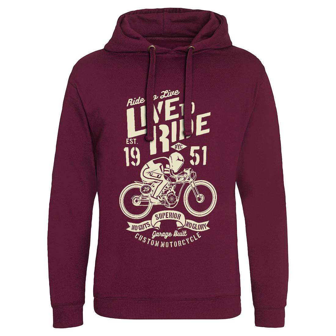 Live To Ride Mens Hoodie Without Pocket Motorcycles B227