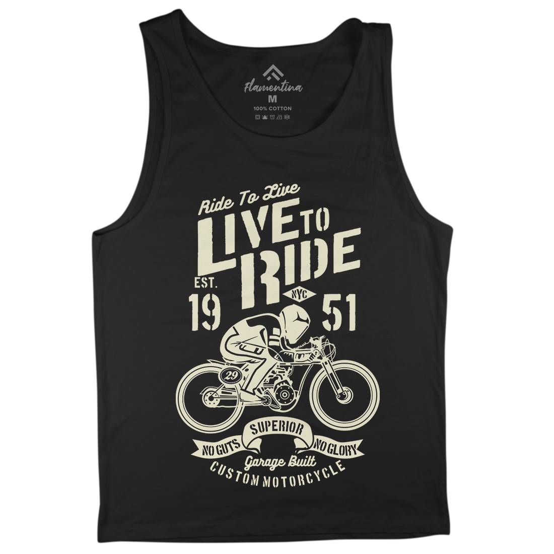 Live To Ride Mens Tank Top Vest Motorcycles B227