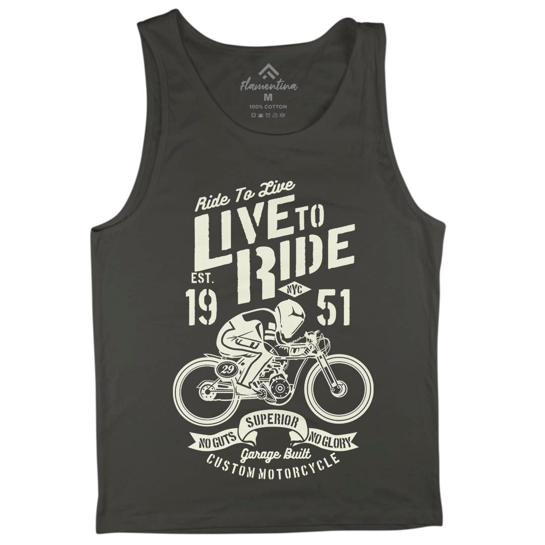 Live To Ride Mens Tank Top Vest Motorcycles B227