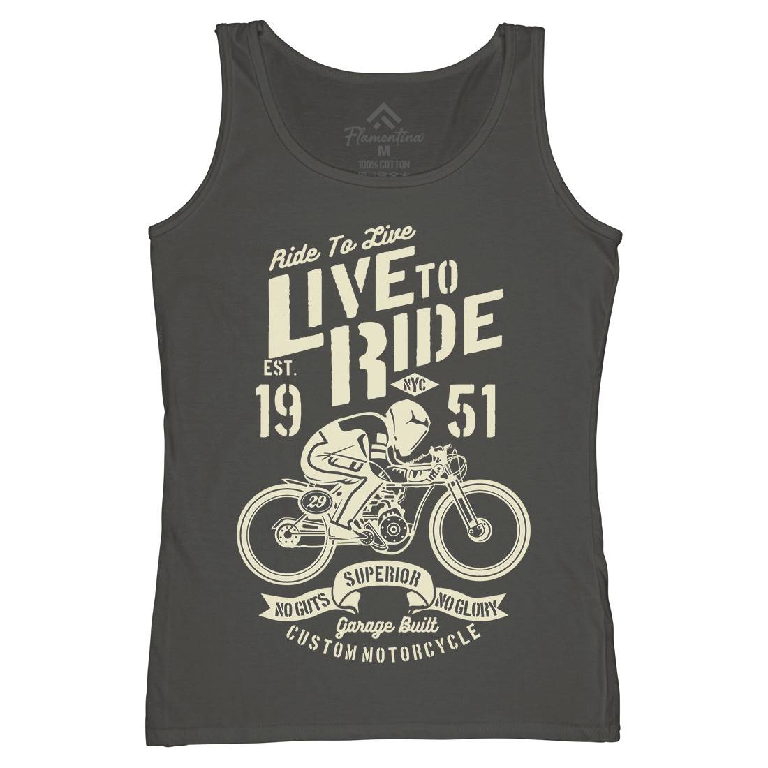Live To Ride Womens Organic Tank Top Vest Motorcycles B227